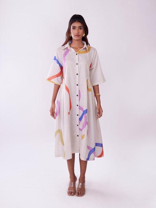 Euphoria Printed Shirt Dress