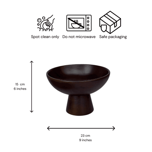 Mango Wood Small Pedestal Bowl