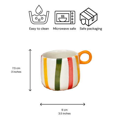 Colourful Stripes Coffee Cup-350ml