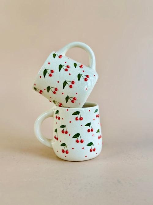 Very Cherry Ceramic Mugs Set of 2