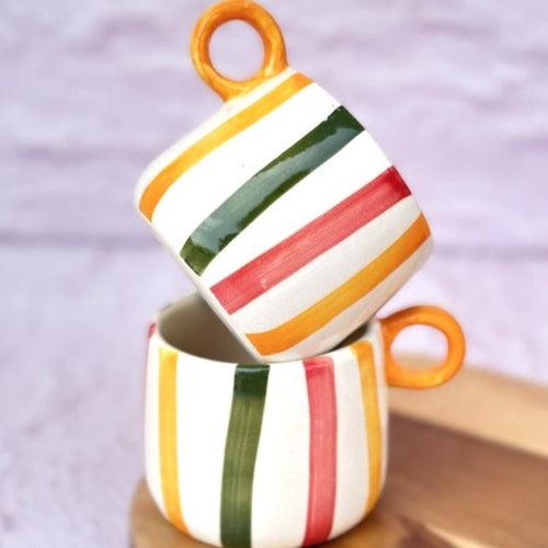 Colourful Stripes Coffee Cup-350ml