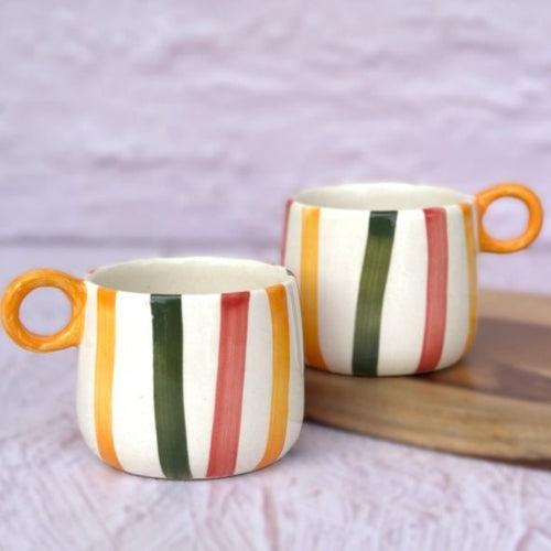 Colourful Stripes Coffee Cup-350ml