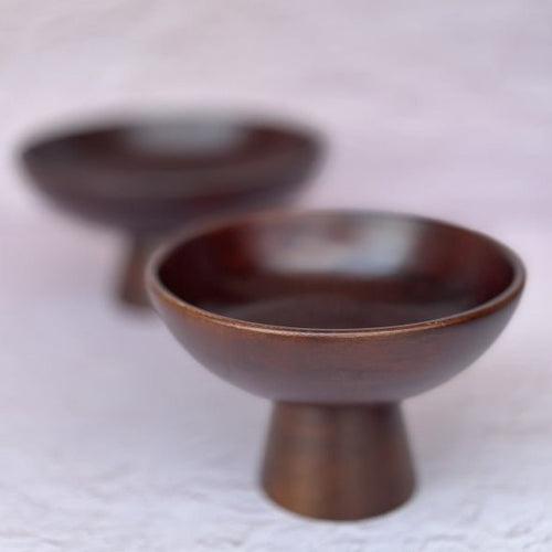 Mango Wood Small Pedestal Bowl