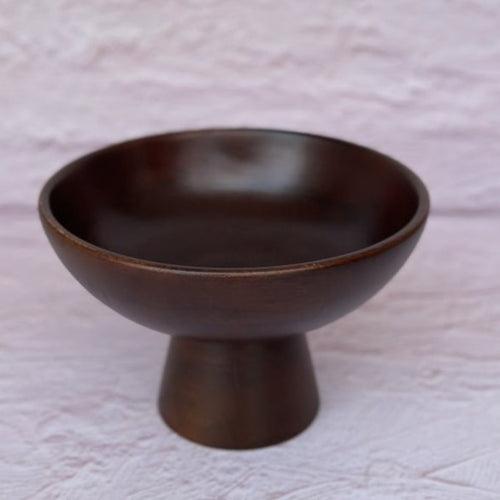 Mango Wood Small Pedestal Bowl
