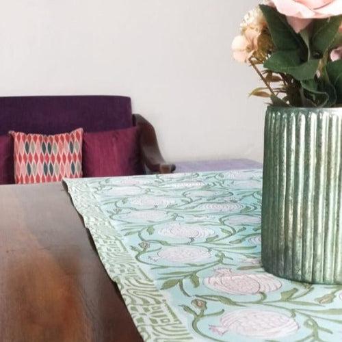 Pomegranate Hand Block Printed Table Runner -