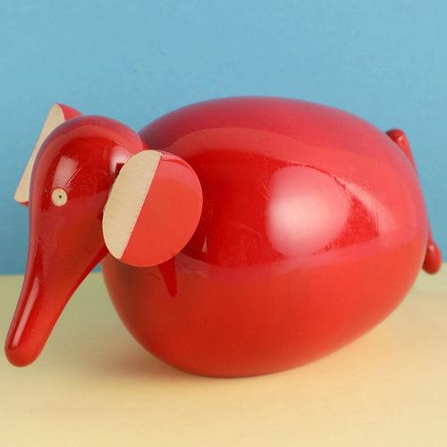 Red Wooden Elephant  Toy