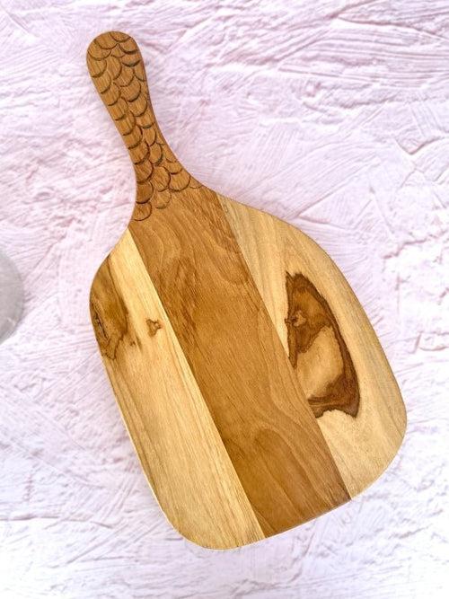 Teak Wood Chopping Board with Carving