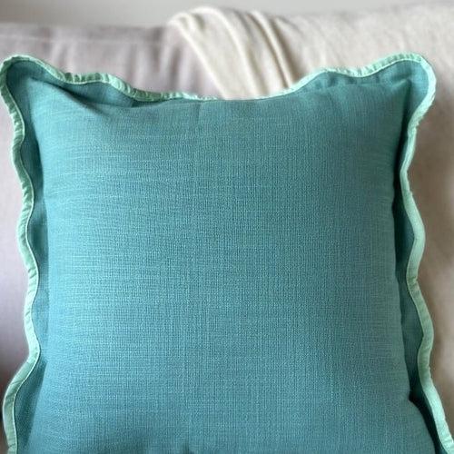 Teal Green Scallop Cushion Cover