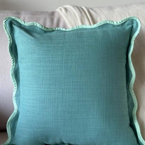 Teal Green Scallop Cushion Cover