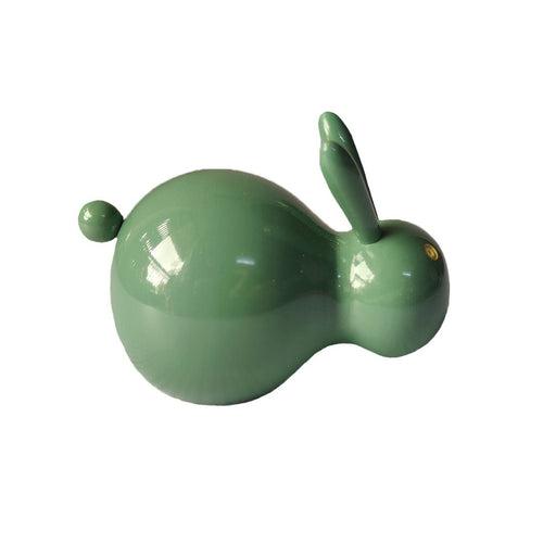 Teal Green Wooden Rabbit Toy Cum Decor Piece