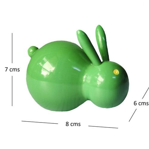 Teal Green Wooden Rabbit Toy Cum Decor Piece