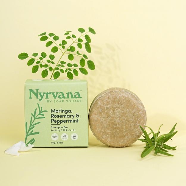 Moringa, Rosemary & Peppermint Shampoo Bar (anti-dandruff)