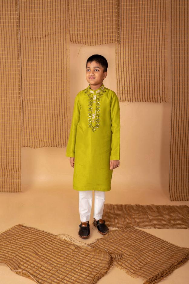 Pre-Order: Green Mirror Kurta Churidaar