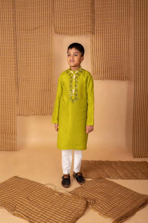 Pre-Order: Green Mirror Kurta Churidaar