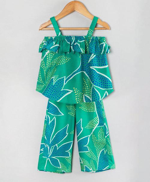 Green Leaf Print Co-ord Set