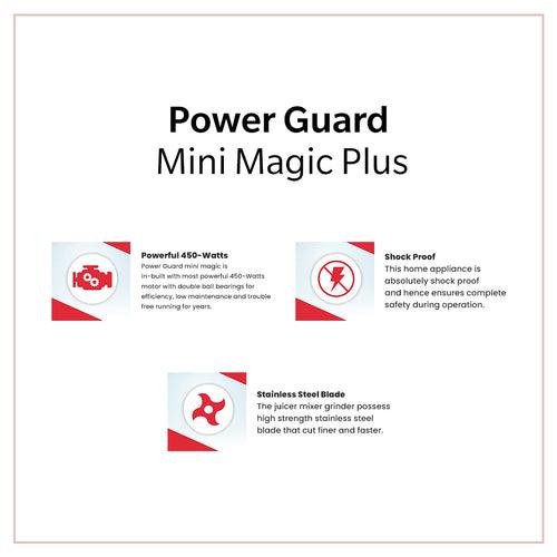 Juicer Mixer: Power Guard Mini Magic Plus 450 Watts (2 Jars)(Smoothie Maker)