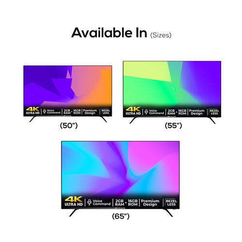 LED TV: Power Guard 127 cm (50 Inches) Ultra HD (4K) Frameless LED Smart Android TV  (PG 50 F4K)