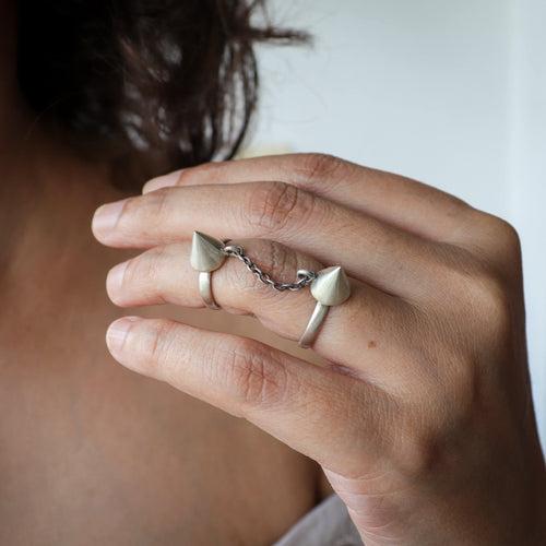 Twin Spikes Ring