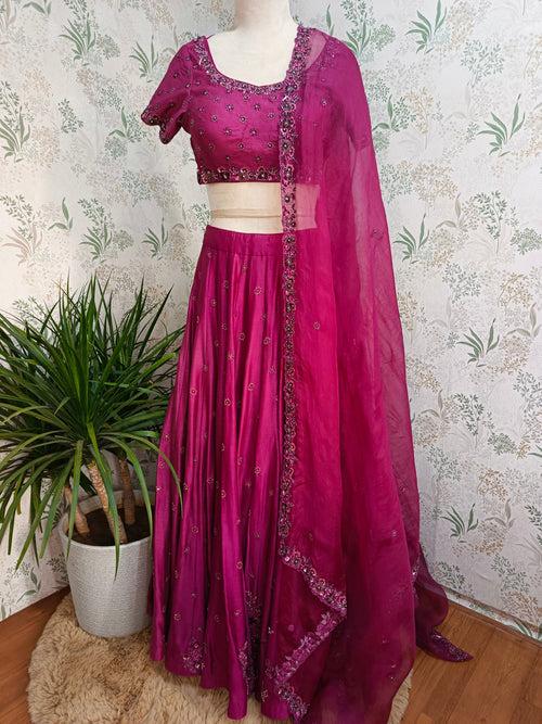 Claret wine lehenga