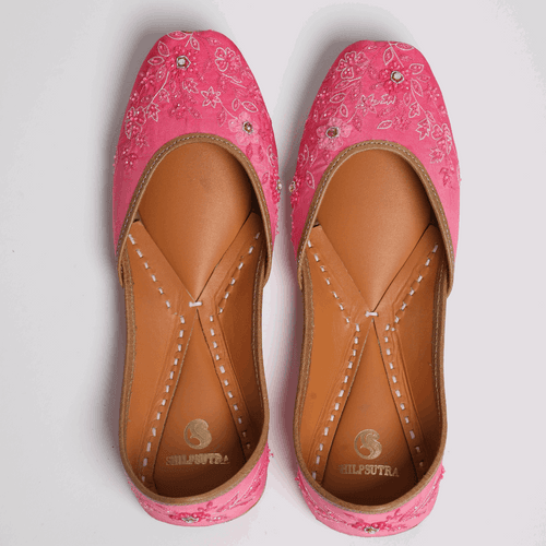 Pink Flower Delight Jutti - Elegance in Every Step