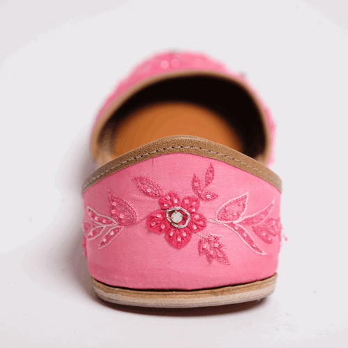 Pink Flower Delight Jutti - Elegance in Every Step