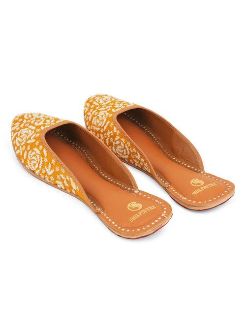 Pearl On Sunshine Mustard Yellow Jutti - Premium Leather Elegance