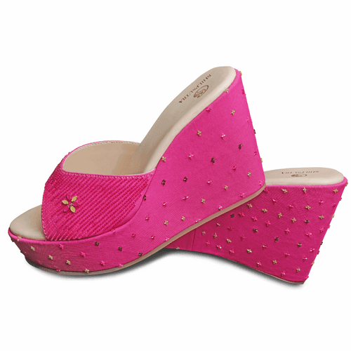 Pink Bliss Height Booster Wedges - Swarovski Elegance