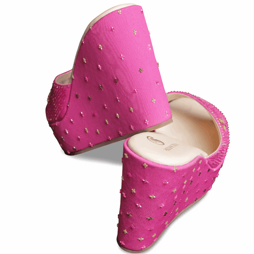 Pink Bliss Height Booster Wedges - Swarovski Elegance