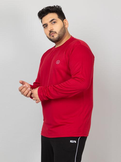 Men's Plus Size Gym Regular Fit Full Sleeves T-Shirt