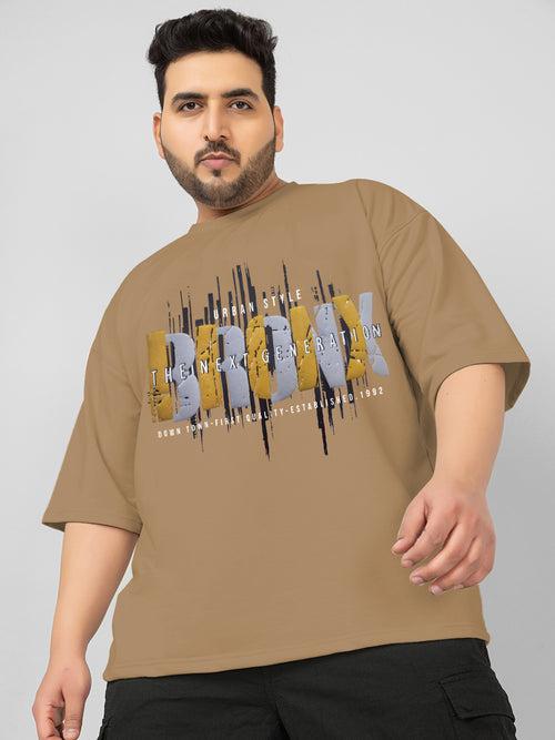 Men Plus Size Printed Oversized Half Sleeves T-Shirt