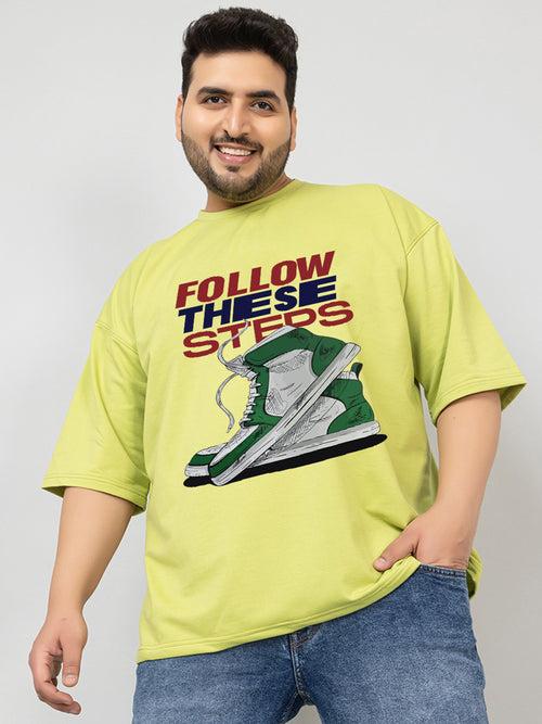 Men Plus Size Printed Oversized Half Sleeves T-Shirt