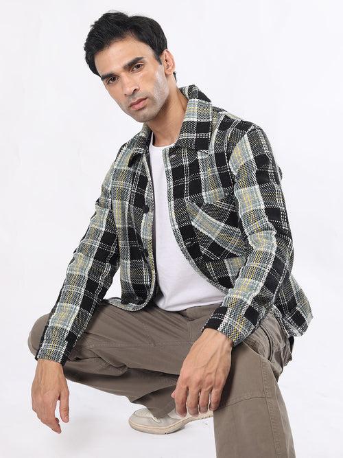 Men Winter Wear Check Shacket