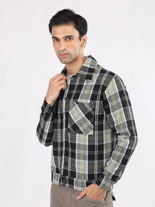 Men Winter Wear Check Shacket