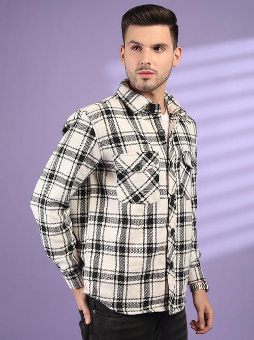 Men Winter Wear Check Shacket