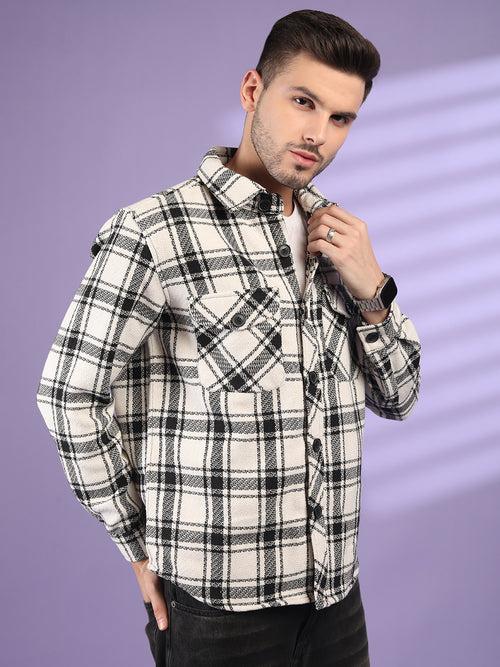 Men Winter Wear Check Shacket