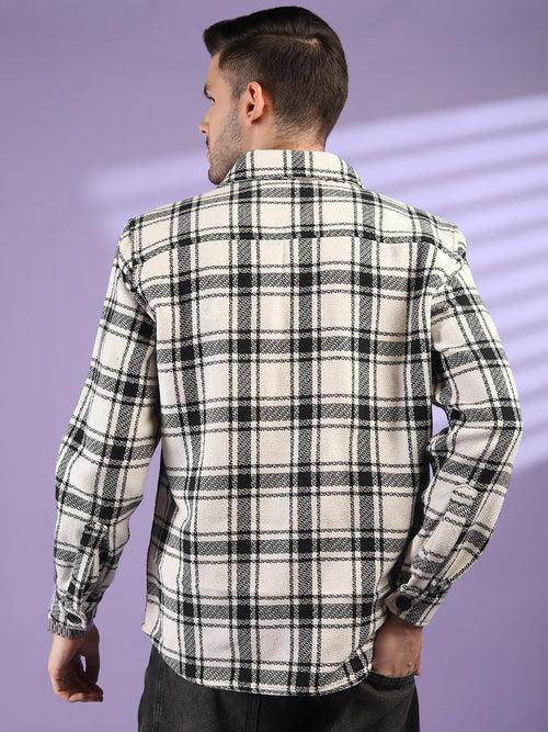 Men Winter Wear Check Shacket