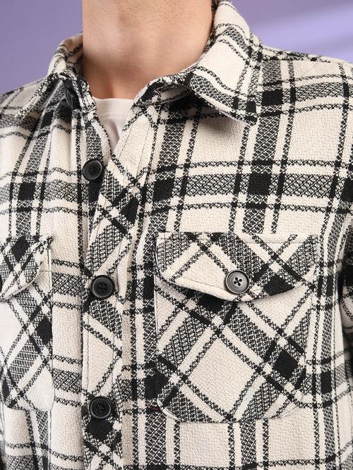 Men Winter Wear Check Shacket