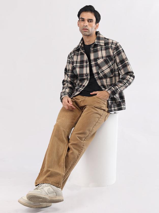 Men Winter Wear Check Shacket