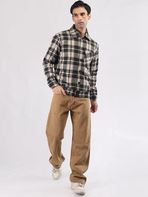 Men Winter Wear Check Shacket