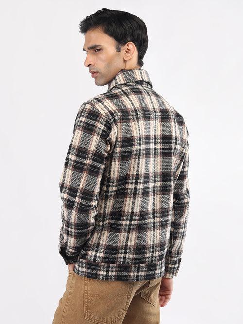 Men Winter Wear Check Shacket