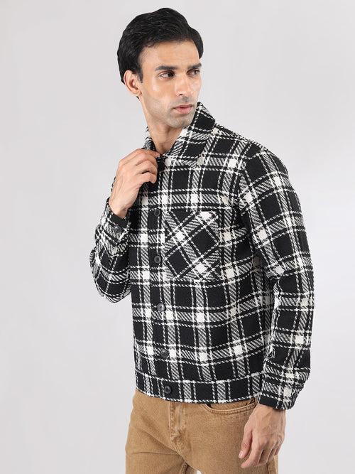 Men Winter Wear Check Shacket