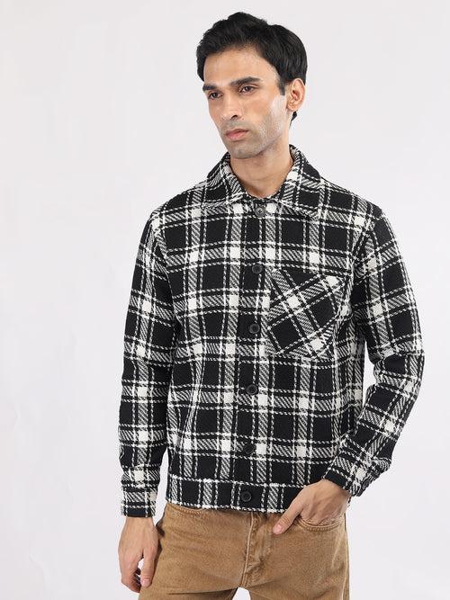 Men Winter Wear Check Shacket