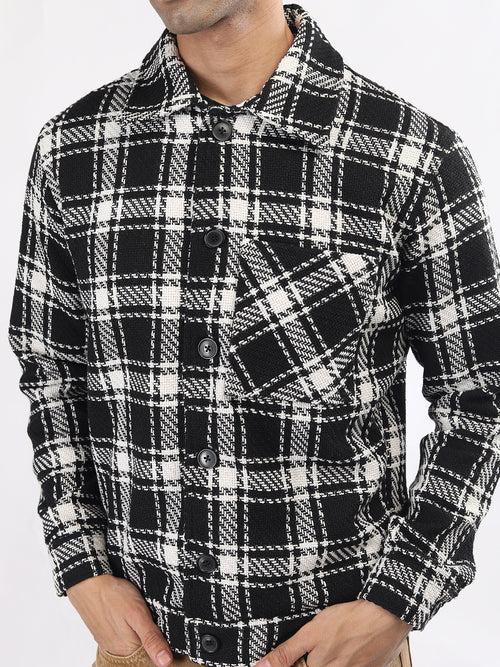 Men Winter Wear Check Shacket