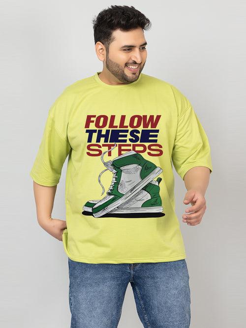 Men Plus Size Printed Oversized Half Sleeves T-Shirt