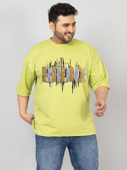 Men Plus Size Printed Oversized Half Sleeves T-Shirt