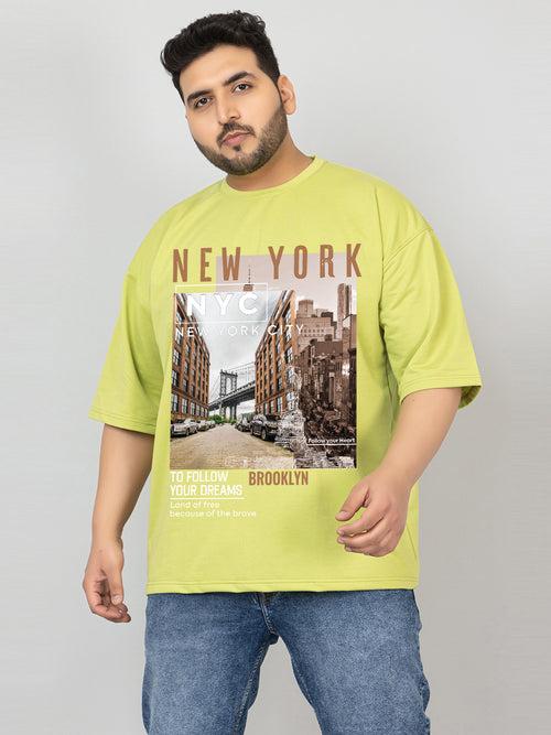 Men Plus Size Printed Oversized Half Sleeves T-Shirt