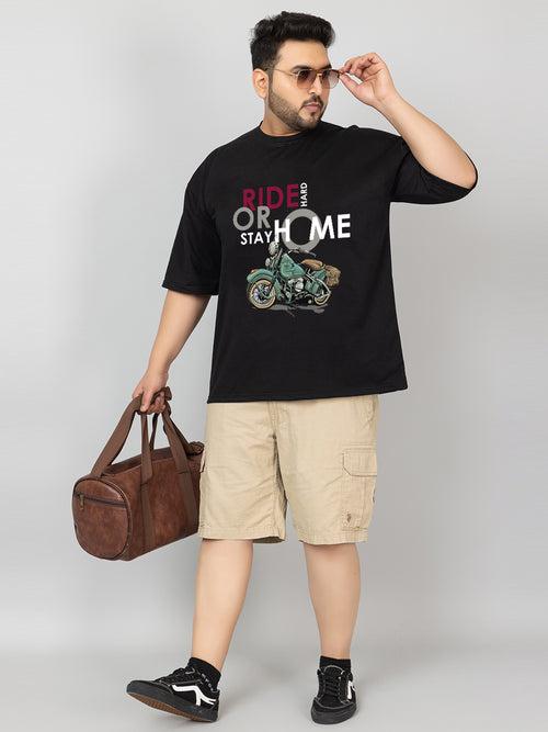 Men Plus Size Printed Oversized Half Sleeves T-Shirt