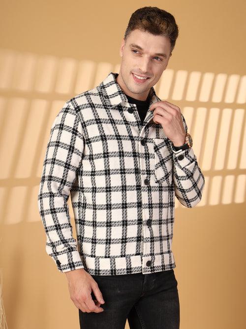 Men Winter Wear Check Shacket