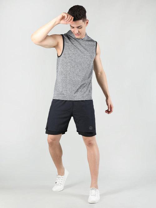 Men Running Sports Double Layered Shorts With Pocket | CHKOKKO