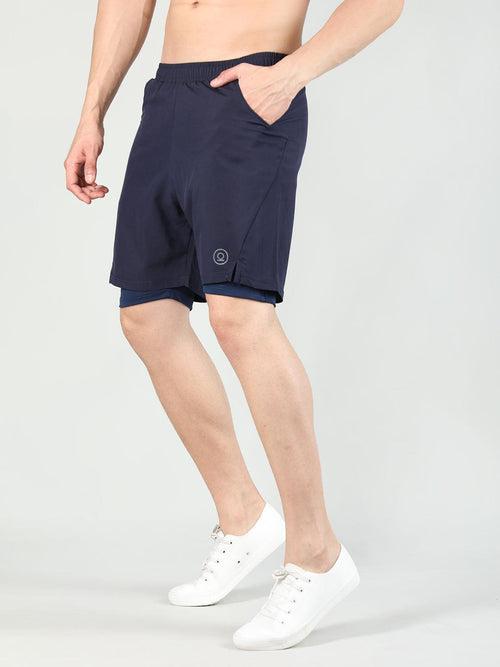 Men Running Sports Double Layered Shorts With Pocket | CHKOKKO